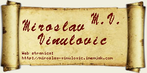 Miroslav Vinulović vizit kartica